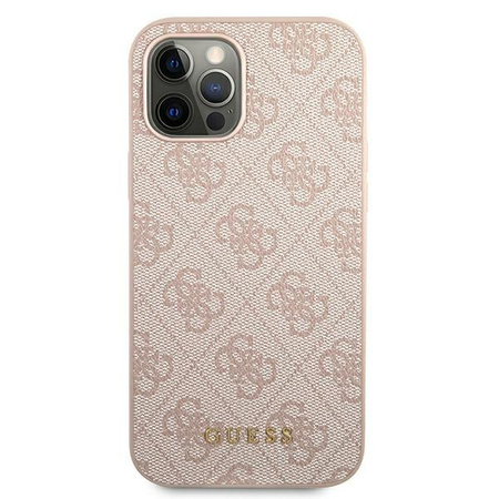 Guess 4G Metal Gold Logo – Etui iPhone 12 Pro Max (różowy)
