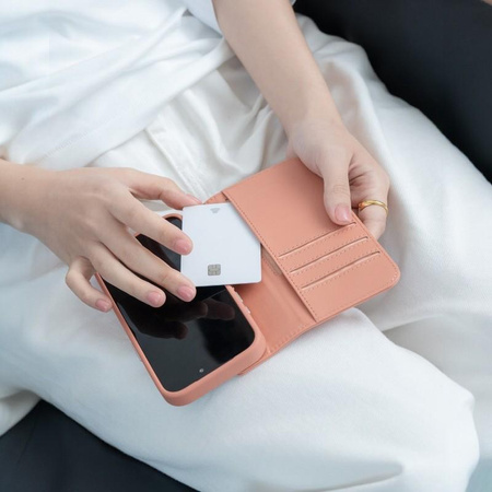 Moshi Overture MagSafe - Skórzane etui 3w1 z klapką iPhone 17 Pro Max (Misty Coral)