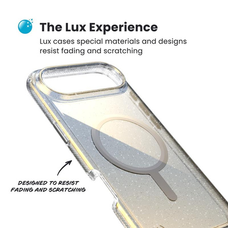 Speck Presidio Lux MagSafe - Etui iPhone Air (Hyper Mirror Glitter / Silver Metallic)