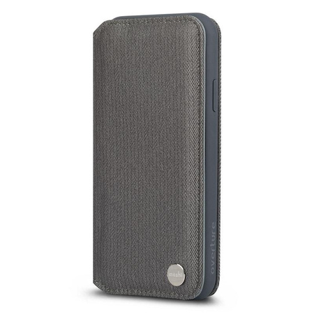 Moshi Overture - Etui iPhone Xs Max z kieszenią na karty + stand up (Herringbone Gray)