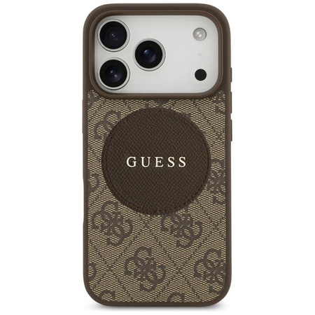 Guess 4G Circle Classic Logo MagSafe - Etui iPhone 17 Pro (brązowy)