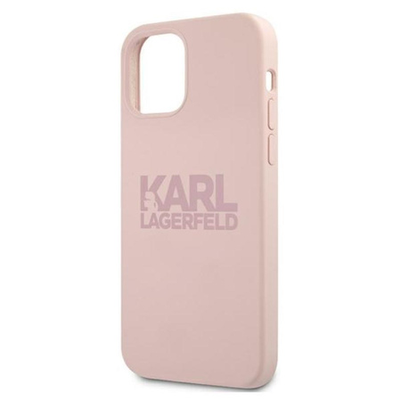Karl Lagerfeld Silicone Stack Logo - Etui iPhone 12 / iPhone 12 Pro (różowy)