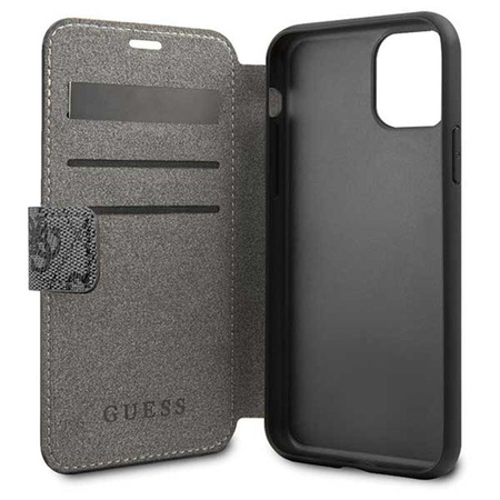 Guess Booktype 4G Charms Collection - Etui iPhone 11 z kieszeniami na karty (czarny)