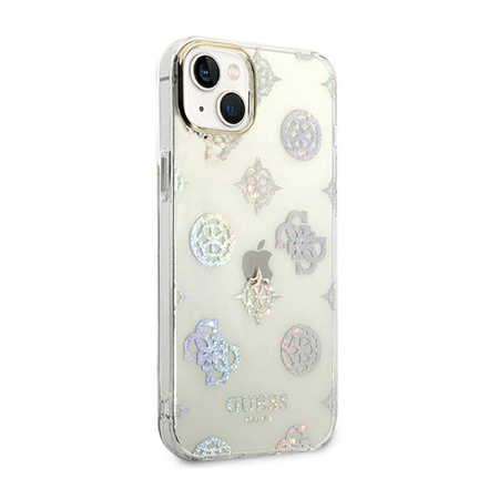 Guess Peony Glitter Case – Etui iPhone 14 (Przezroczysty)