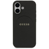 Guess Grained Ring MagSafe - Etui iPhone 17 (czarny)