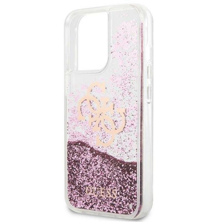 Guess Liquid Glitter 4G Big Logo - Etui iPhone 13 Pro (różowy)