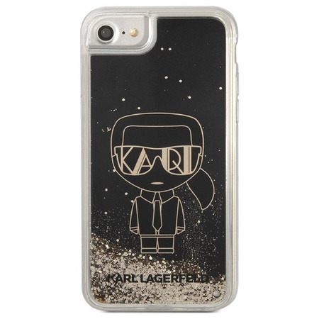 Karl Lagerfeld Liquid Glitter Gatsby - Etui iPhone SE 2022 / SE 2020 / 8 / 7 (czarny)