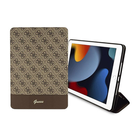 Guess 4G Stripe Allover - Etui iPad 10.2" (2021-2019) (Brązowy)