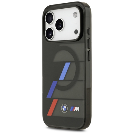 BMW M IML Metal Buttons Tricolor Lines MagSafe - Etui iPhone 17 Pro Max (czarny)