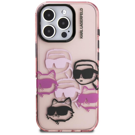 Karl Lagerfeld IML Multi K&C Head Pattern - Etui iPhone 16 Pro (różowy)