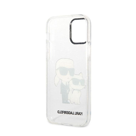 Karl Lagerfeld IML Glitter NFT Karl & Choupette - Etui iPhone 12 / iPhone 12 Pro (przezroczysty)