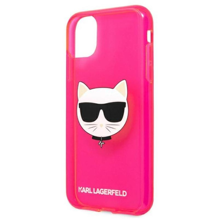 Karl Lagerfeld Choupette Head - Etui iPhone 11 (fluo różowy)