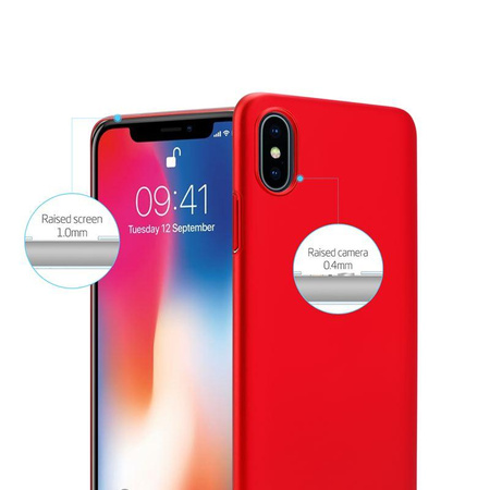 Crong Smooth Skin - Etui iPhone Xs / X (czerwony)