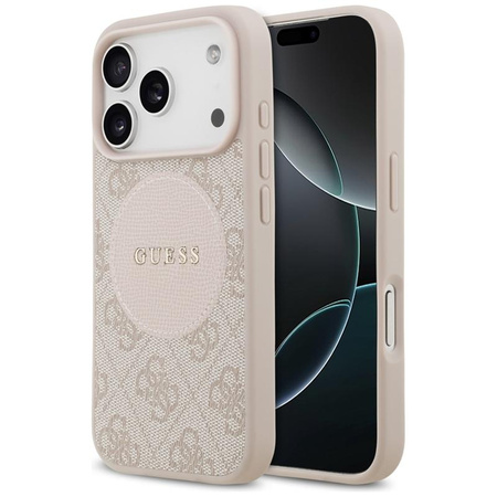 Guess 4G Circle Classic Logo MagSafe - Etui iPhone 17 Pro (różowy)
