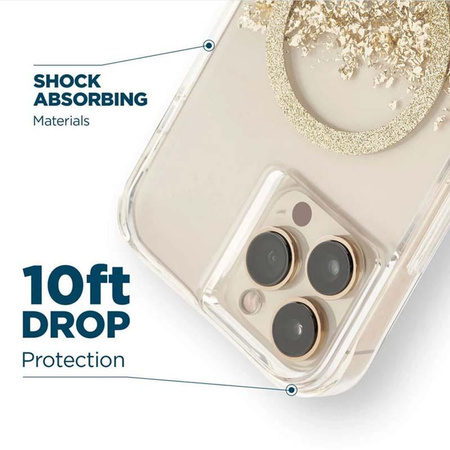 Case-Mate Karat MagSafe - Etui iPhone 14 Pro Max zdobione złotem (Marble)