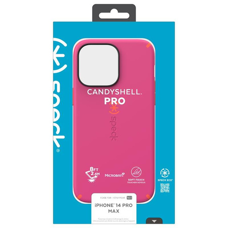 Speck CandyShell Pro - Etui iPhone 14 Pro Max z powłoką MICROBAN (Digital Pink / Energy Red)