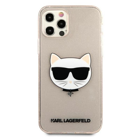 Karl Lagerfeld Choupette Head Glitter - Etui iPhone 12 Pro Max (złoty)