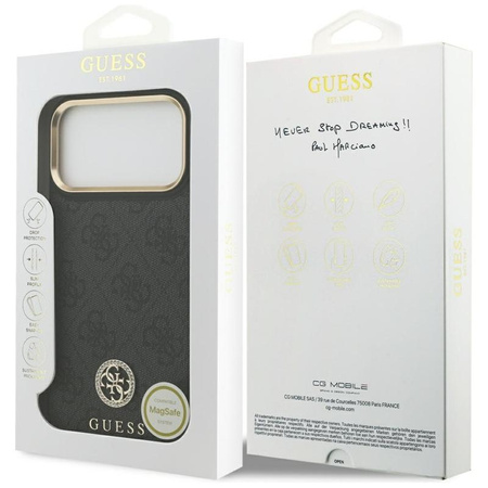 Guess 4G Strass Logo MagSafe - Etui iPhone 17 Pro Max (czarny)