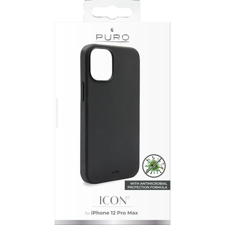 PURO ICON Cover - Etui iPhone 12 Pro Max z ochroną antybakteryjną (czarny)
