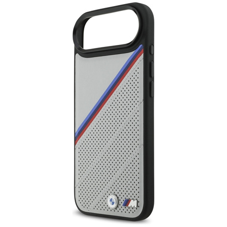 BMW M Tricolor Metal Logo MagSafe - Etui iPhone Air (szary)