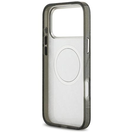 Karl Lagerfeld IML Glitter Karl & Choupette Heads Logo MagSafe - Etui iPhone 17 Pro Max (czarny)