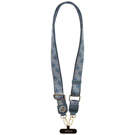 Guess Universal Crossbody Strap 4G Tether Patch Strass Metal Logo - Uniwersalny pasek / smycz do telefonu (niebieski)