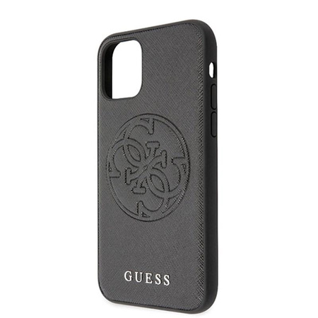 Guess Saffiano 4G Circle Logo - Etui iPhone 11 Pro Max (czarny)