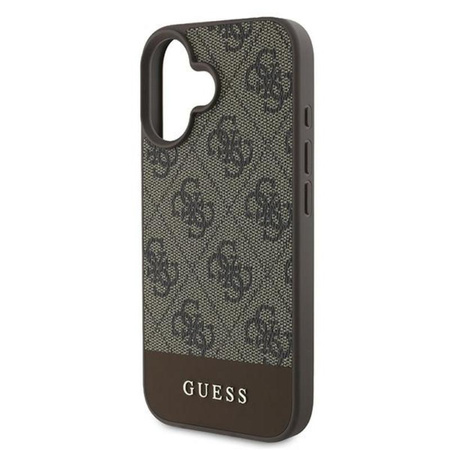 Guess 4G Bottom Stripe - Etui iPhone 16 Plus (brązowy)