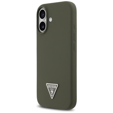 Guess Silicone Triangle Logo MagSafe - Etui iPhone 17 (khaki)