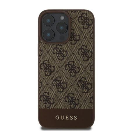 Guess 4G Bottom Stripe - Etui iPhone 16 Pro Max (brązowy)