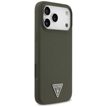 Guess Silicone Triangle Logo MagSafe - Etui iPhone 17 Pro Max (khaki)
