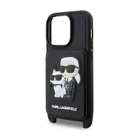 Karl Lagerfeld Crosssbody NFT Saffiano Karl & Choupette - Etui iPhone 14 Pro Max (Czarny)