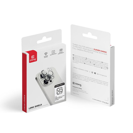 Crong Lens Shield - Szkło na aparat i obiektyw iPhone 16 Pro / iPhone 16 Pro Max / iPhone 15 Pro / iPhone 15 Pro Max