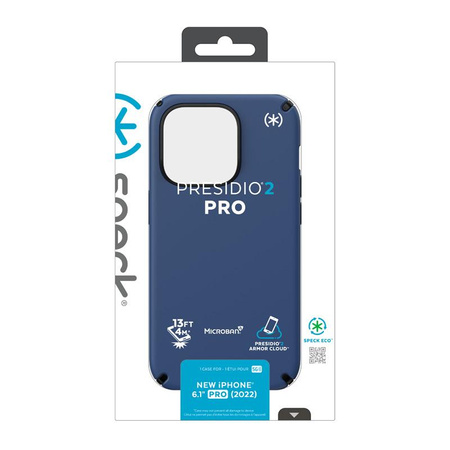 Speck Presidio2 Pro - Antybakteryjne etui iPhone 14 Pro (Coastal Blue / Black / White)