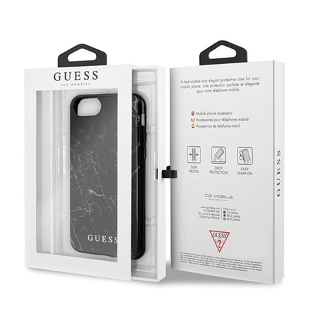 Guess Marble - Etui iPhone SE 2020 / 8 / 7 (Black)