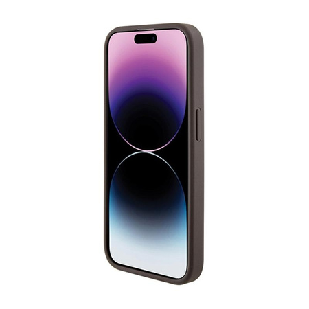 Guess Grip Stand 4G Triangle Strass Logo - Etui iPhone 15 Pro Max (brązowy)