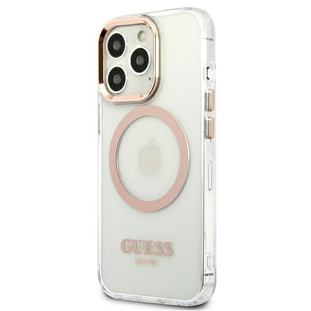 Guess Metal Outline Magsafe - Etui iPhone 13 Pro Max (przezroczysty / złoty)