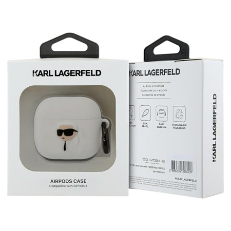 Karl Lagerfeld 3D Silicone NFT - Etui AirPods 4 (biały)