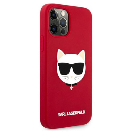 Karl Lagerfeld Choupette Head Silicone - Etui iPhone 12 / iPhone 12 Pro (czerwony)