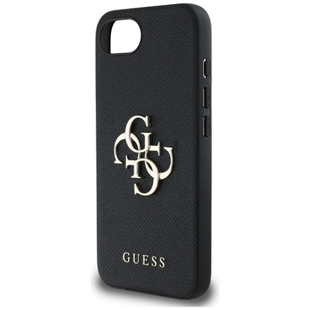 Guess Grained Big 4G Logo Small Classic Logo - Etui do iPhone 16e (czarny)