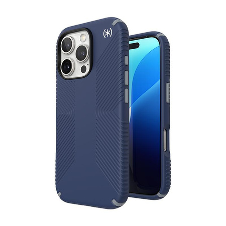 Speck Presidio2 Grip - Etui iPhone 16 Pro (Coastal Blue / Dust Grey / White)