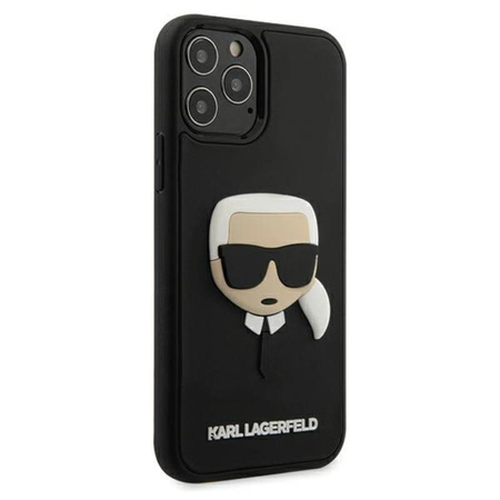 Karl Lagerfeld 3D Rubber Karl's Head - Etui iPhone 12 / iPhone 12 Pro (czarny)