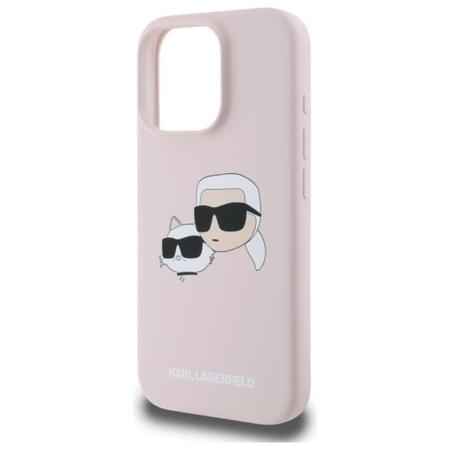 Karl Lagerfeld Silicone Double Heads Print MagSafe - Etui iPhone 16 Pro Max (różowy)