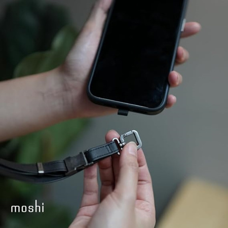 Moshi 2-in-1 Wrist & Body Strap with Adapter - Smycz ze skóry eco do telefonu (Milktea Brown)