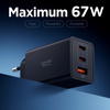 Spigen Essential EE673EU GaN Pro - Ładowarka sieciowa 2x USB-C + USB-A 67W (Black)