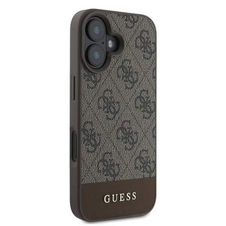 Guess 4G Bottom Stripe - Etui iPhone 16 Plus (brązowy)