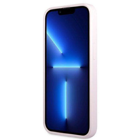 Guess Saffiano Hot Stamp & Metal Logo – Etui iPhone 13 (liliowy)