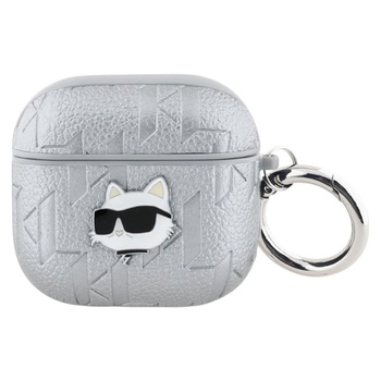 Karl Lagerfeld Monogram Choupette Head - Etui AirPods 4 (srebrny)