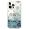 Guess Peony Liquid Glitter - Etui iPhone 13 Pro Max (niebieski)