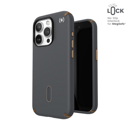 Speck Presidio2 Pro ClickLock & MagSafe - Etui iPhone 15 Pro (Charcoal Grey/Cool Bronze)